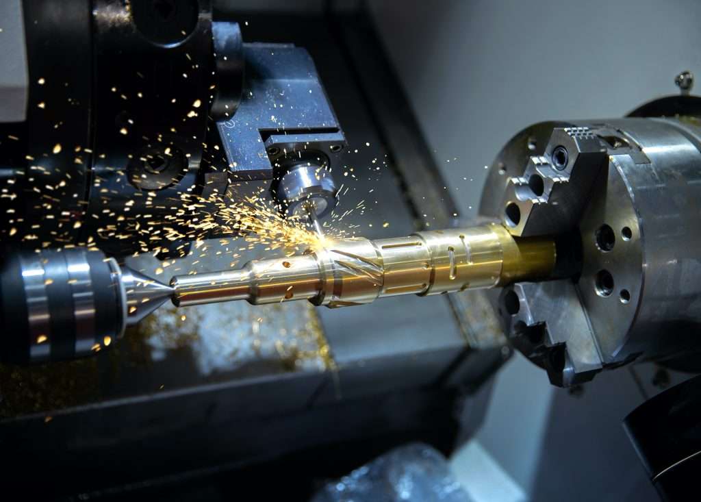 Metal machine tools industry. CNC turning machine high-speed cut